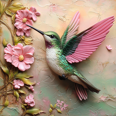 Hummingbird Sign, DCO-13186, Sign For Wreath, 10x10